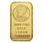 Sunshine Mint 1 gram Gold Bar .9999 Fine (In Assay)