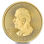 Tube of 10 - 2026 1 oz Canadian Gold Maple Leaf $50 Coin BU